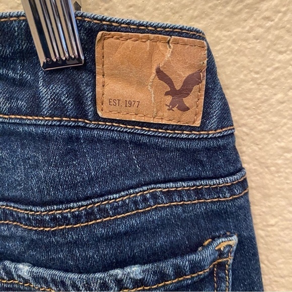 AMERICAN EAGLE Women Blue Skinny Stretch Jeans Size 2 Short - Picture 6 of 9